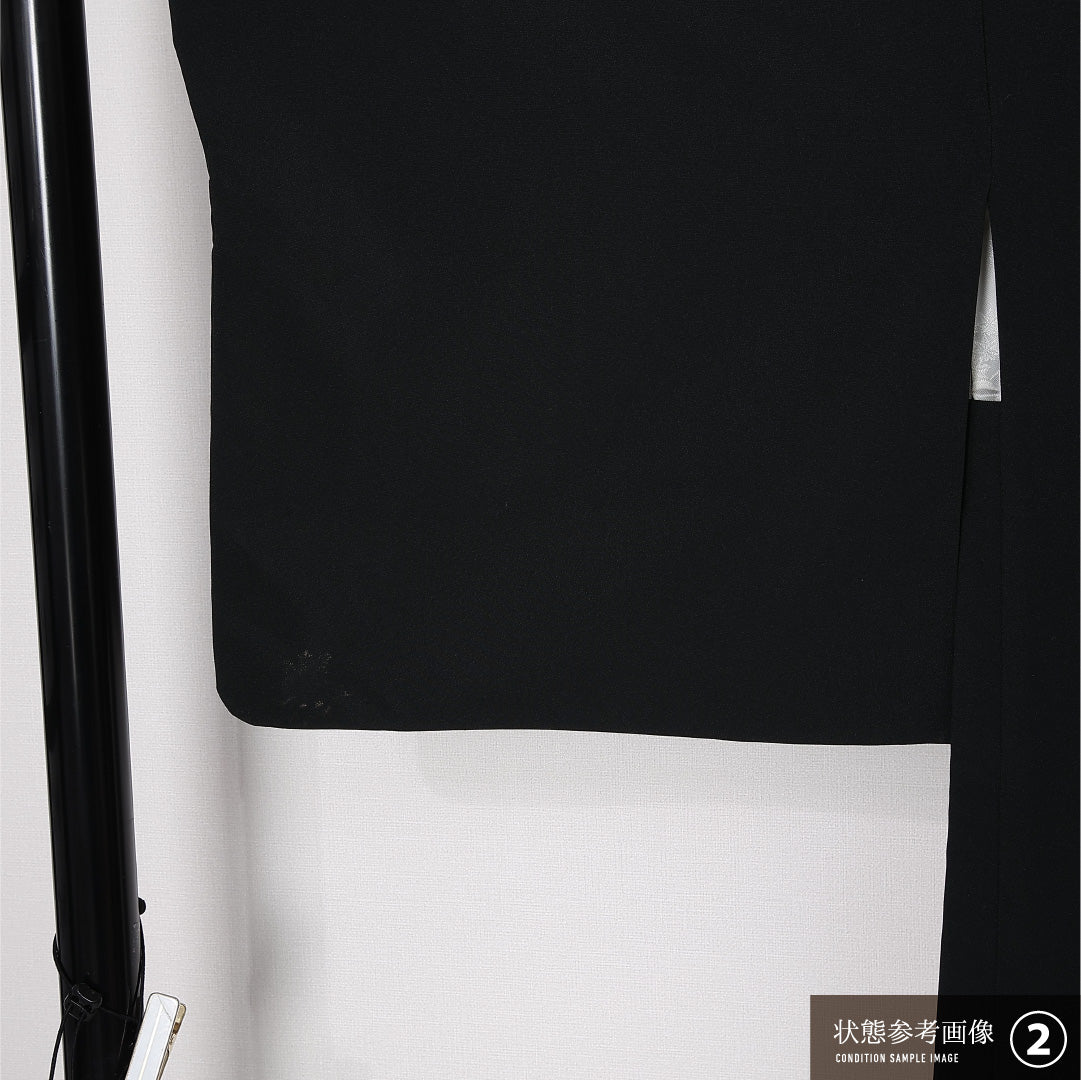 洗える着物 黒羽織 袷 身丈80cm 裄丈63cm ポリエステル Bランク インフォーマル Sサイズ 風景柄 黒系 HP 1233-12934