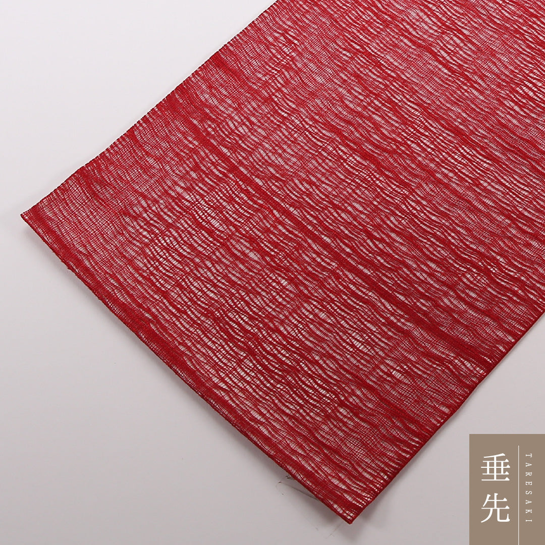 夏物 袋帯 帯丈444cm 正絹 ポイント柄 カジュアル もじり織 すずらん 赤系 1243-02496