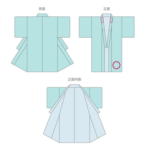 リサイクル着物】 訪問着 単衣 身丈164cm 裄67cm 洗える着物 青系 A