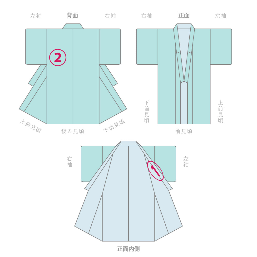長襦袢 袷 身丈127cm 裄丈63cm 正絹 Aランク Mサイズ 梅 ピンク系 RP 1239-12667