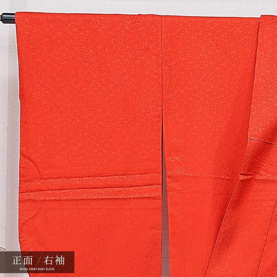 洗える着物 小振袖 袷 身丈161cm 裄丈68cm ポリエステル Sランク セミフォーマル 広衿 Lサイズ 桜 赤系 RP 1216-07042