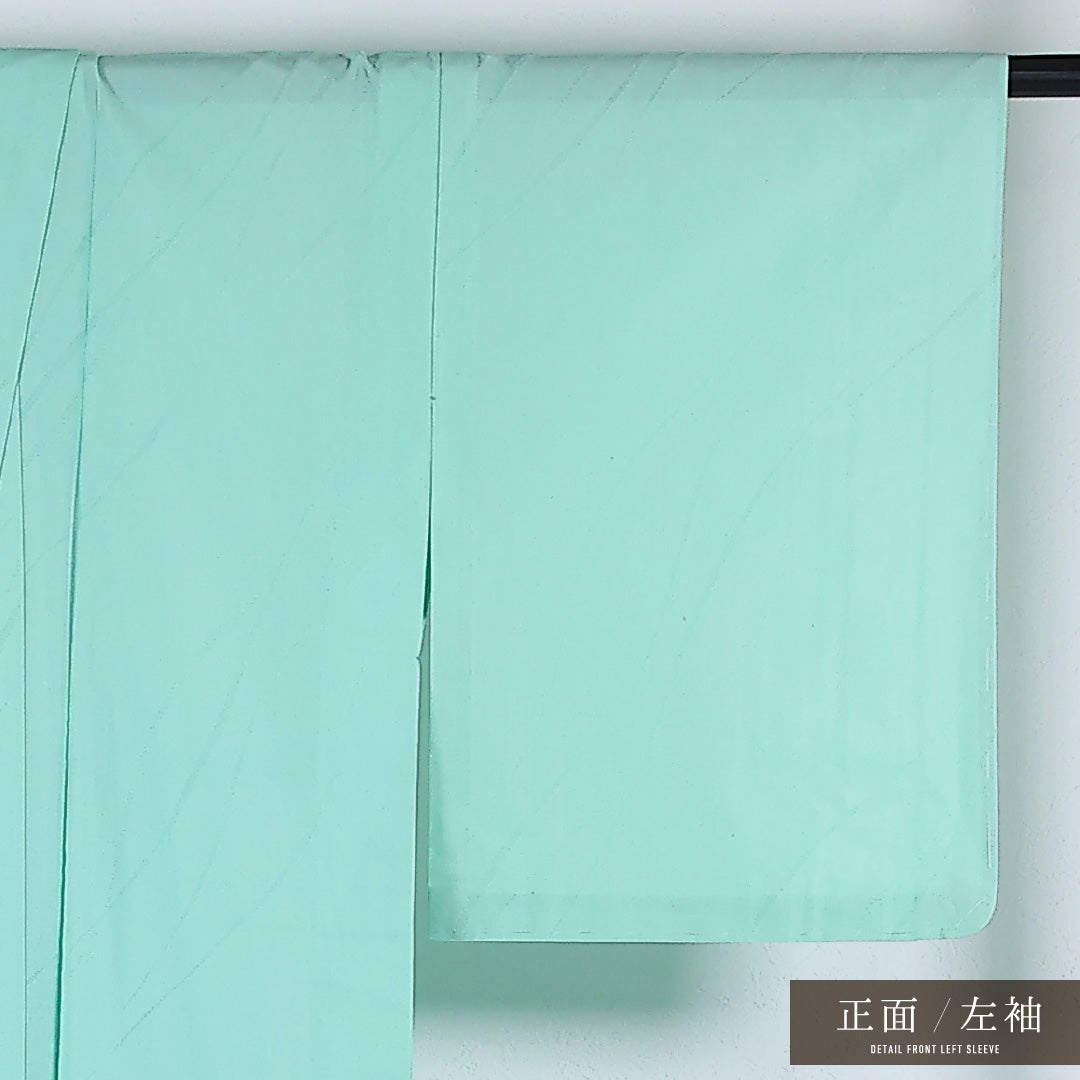 夏物 色無地 紗 身丈153cm 裄丈63cm 正絹 Cランク インフォーマル バチ衿 XSサイズ 無地 水色系 RP 1219-17358