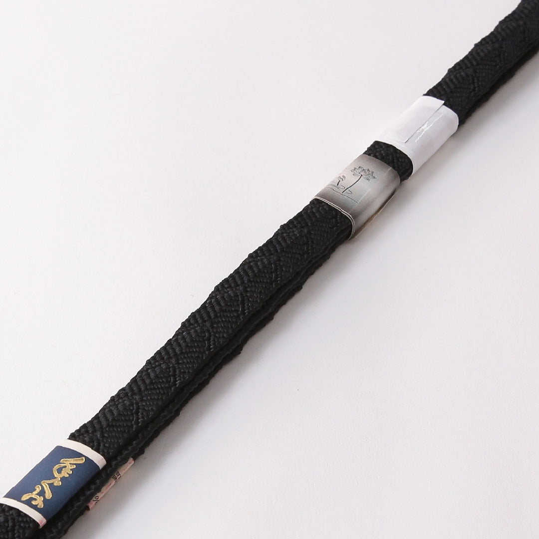 未使用品 弔事用 帯締め 平組紐 唐組 正絹 黒系 1251-01904