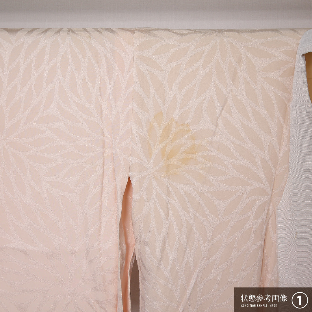 長襦袢 無双袖 身丈122cm 裄丈61cm 正絹 Bランク Sサイズ 菊 ピンク系 RP 1239-12679