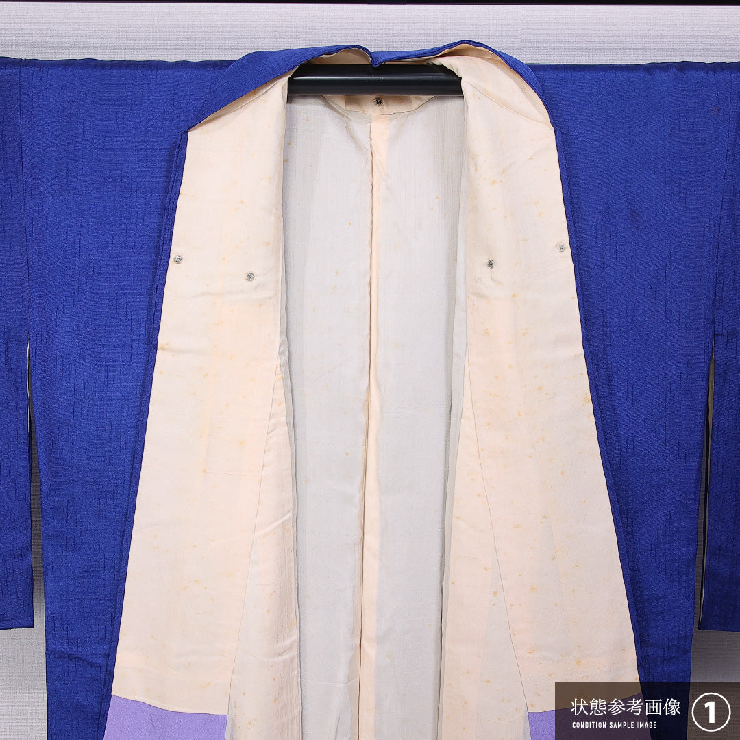 色無地 身丈153cm 裄丈64cm S 正絹 Bランク 袷 広衿 地紋あり 1214-11336