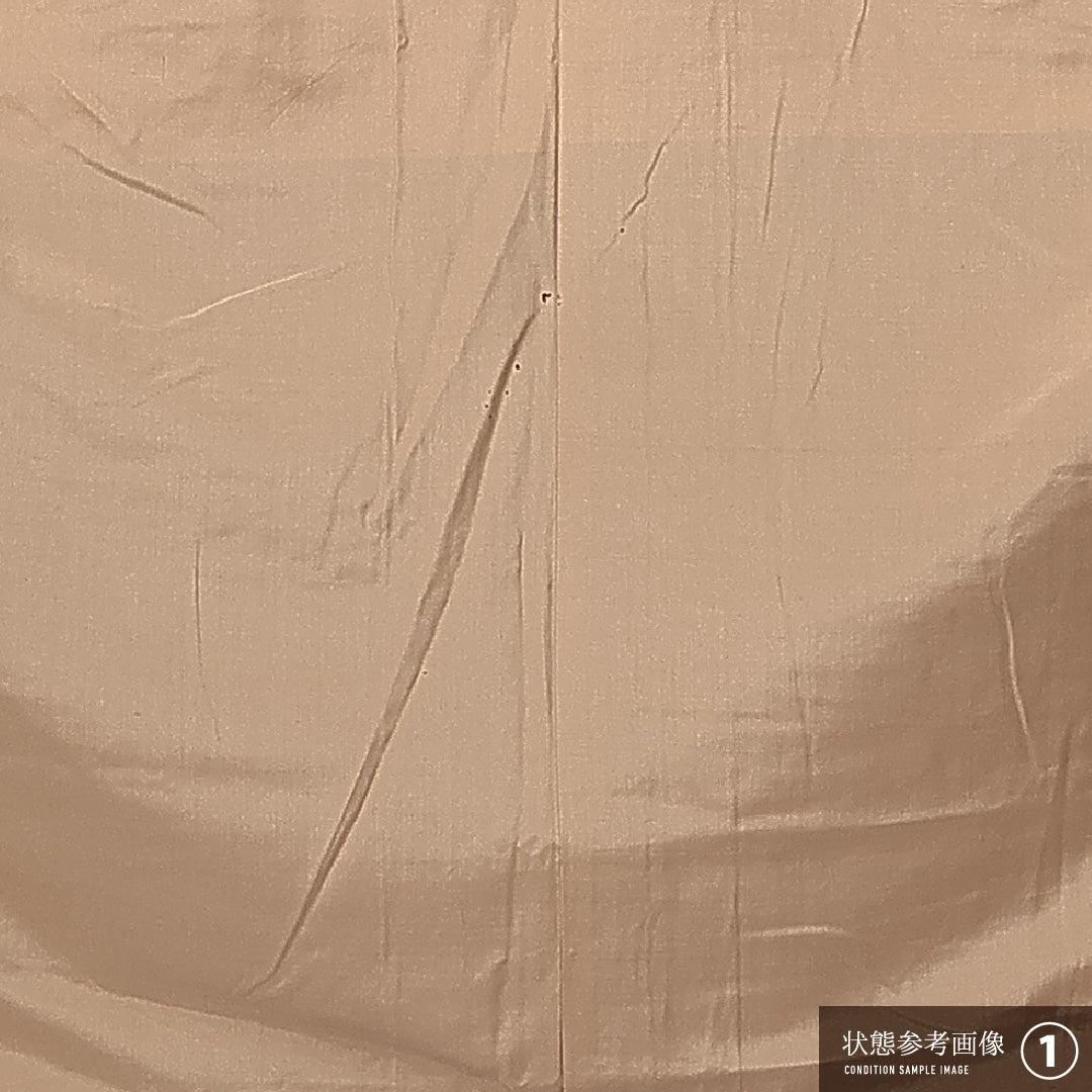 紬 袷 身丈148cm 裄丈61cm 正絹 Aランク XSサイズ バチ衿 カジュアル 龍郷柄 茶系 1216-14835