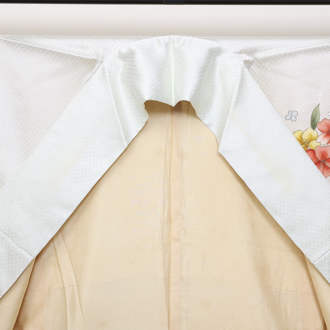 付下げ 袷 身丈158cm 裄62.5cm 正絹 牡丹 金彩 Bランク 1212-00674