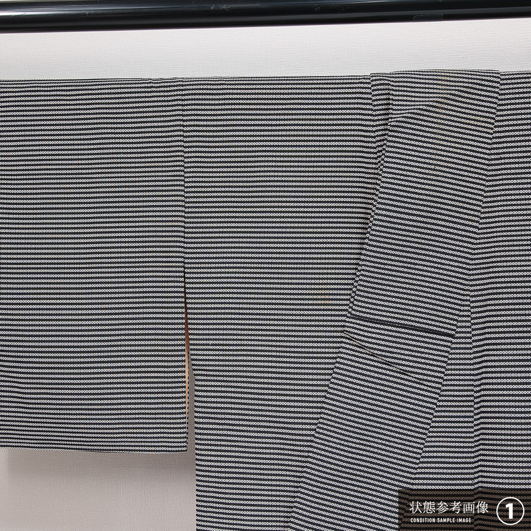 小紋 袷 身丈144cm 裄丈63cm 正絹 Bランク インフォーマル 広衿 XSサイズ 縞 白系 HP 1221-14791