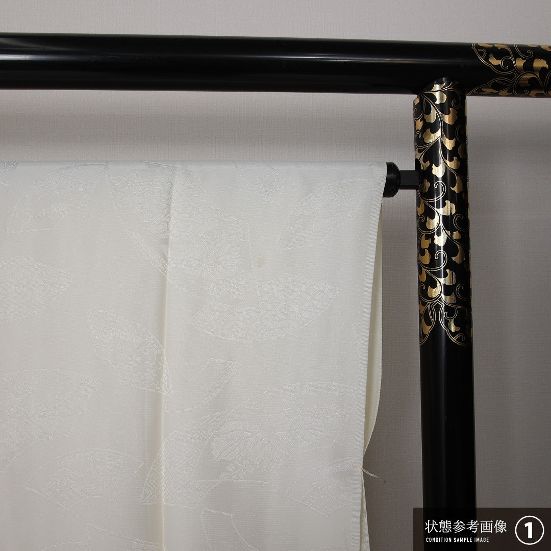 長襦袢 無双袖 身丈126cm 裄丈63cm 正絹 Aランク Mサイズ 吉祥文様 クリーム系 RP 1239-12686