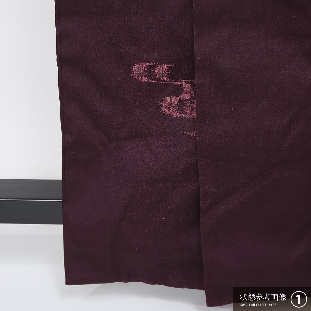 お召 袷 身丈159cm 裄丈64cm 正絹 Bランク インフォーマル バチ衿 Mサイズ 観世水 紫系 HP 1222-12025