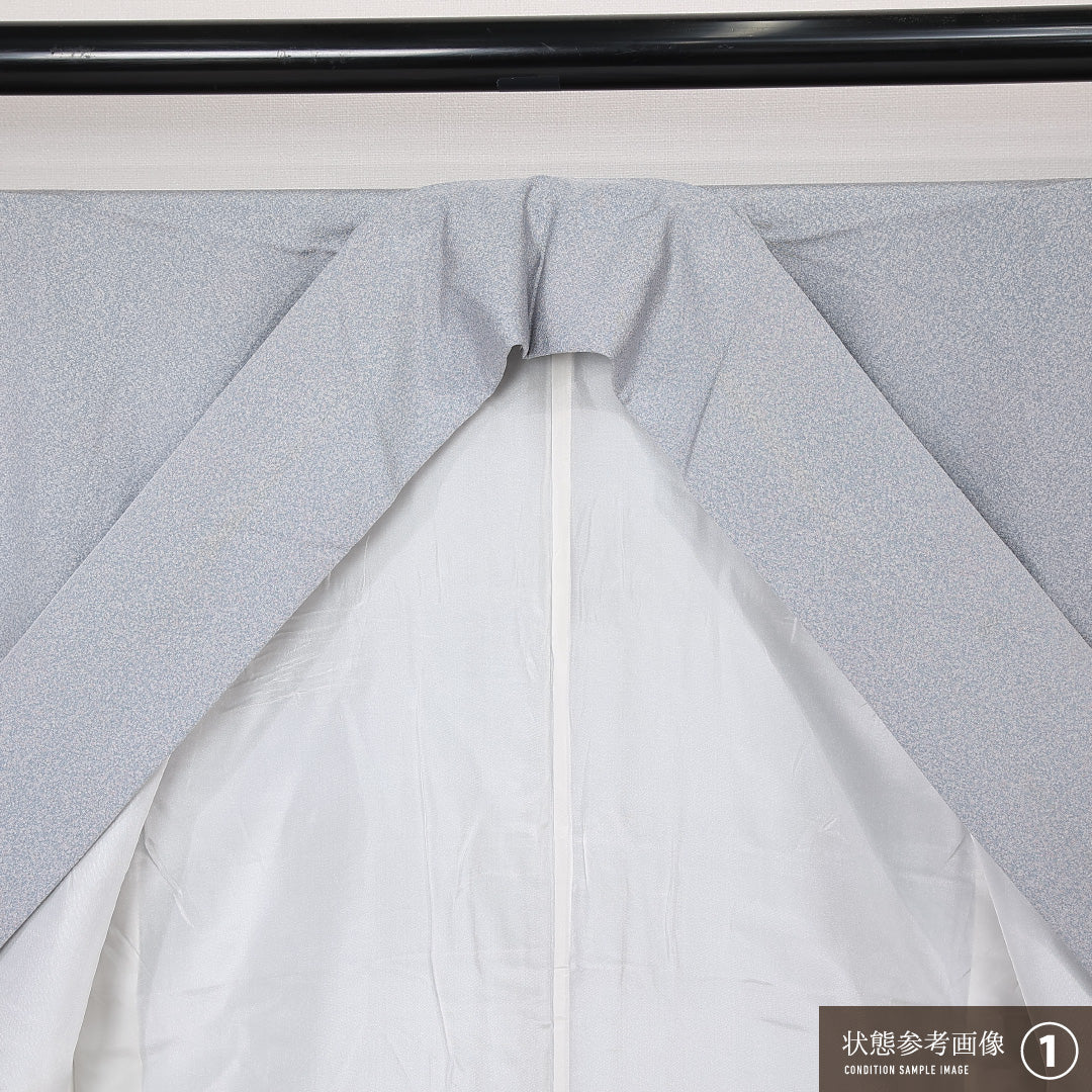 訪問着 袷 身丈167cm 裄丈63.5cm Aランク 正絹 広衿 XLサイズ セミフォーマル たたき染め 創作柄 青系 グレー系 幻想的 落ち着き 1212-13144