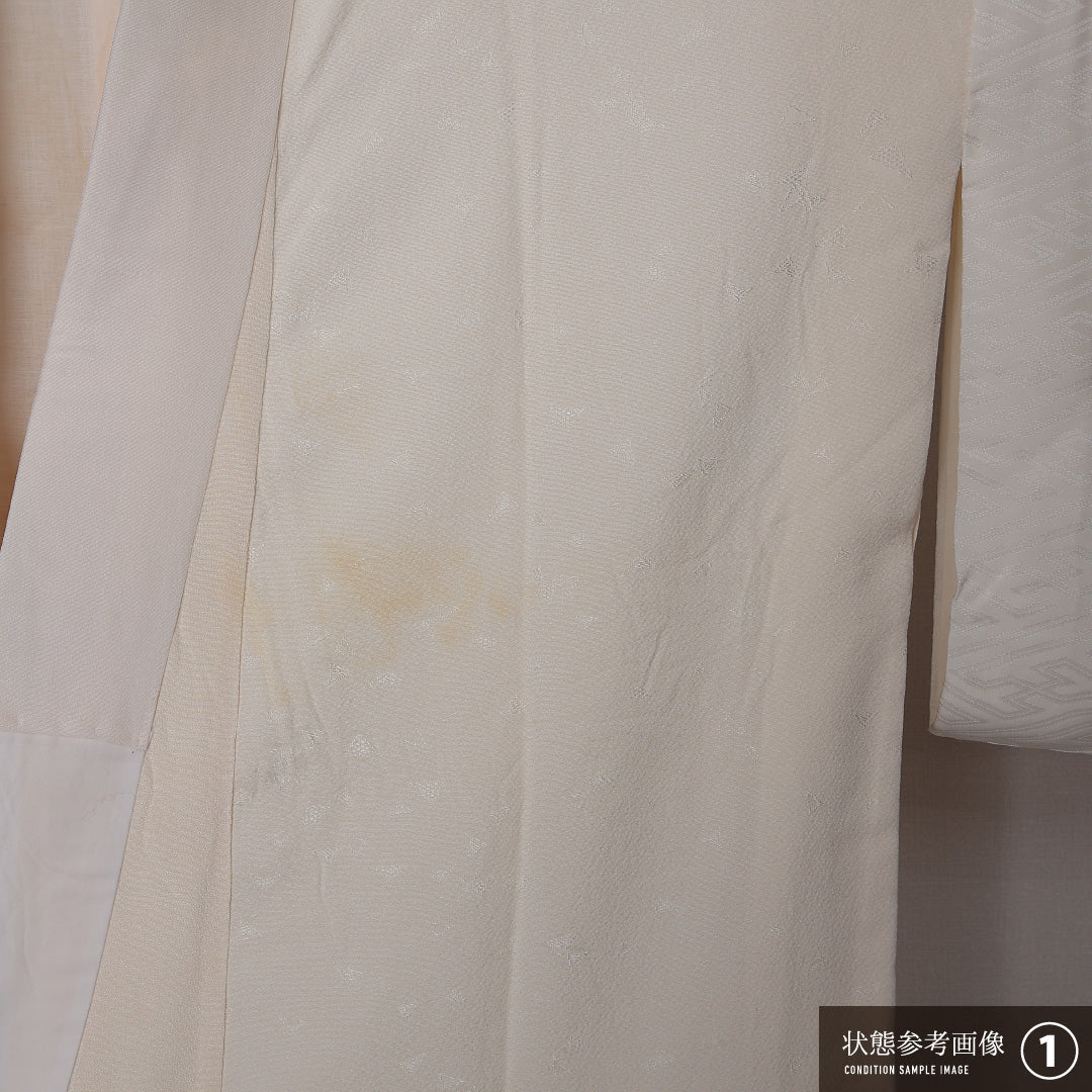 長襦袢 袷 身丈115cm 裄丈61cm 正絹 Aランク XSサイズ 紗綾型 クリーム系 RP 1239-12659