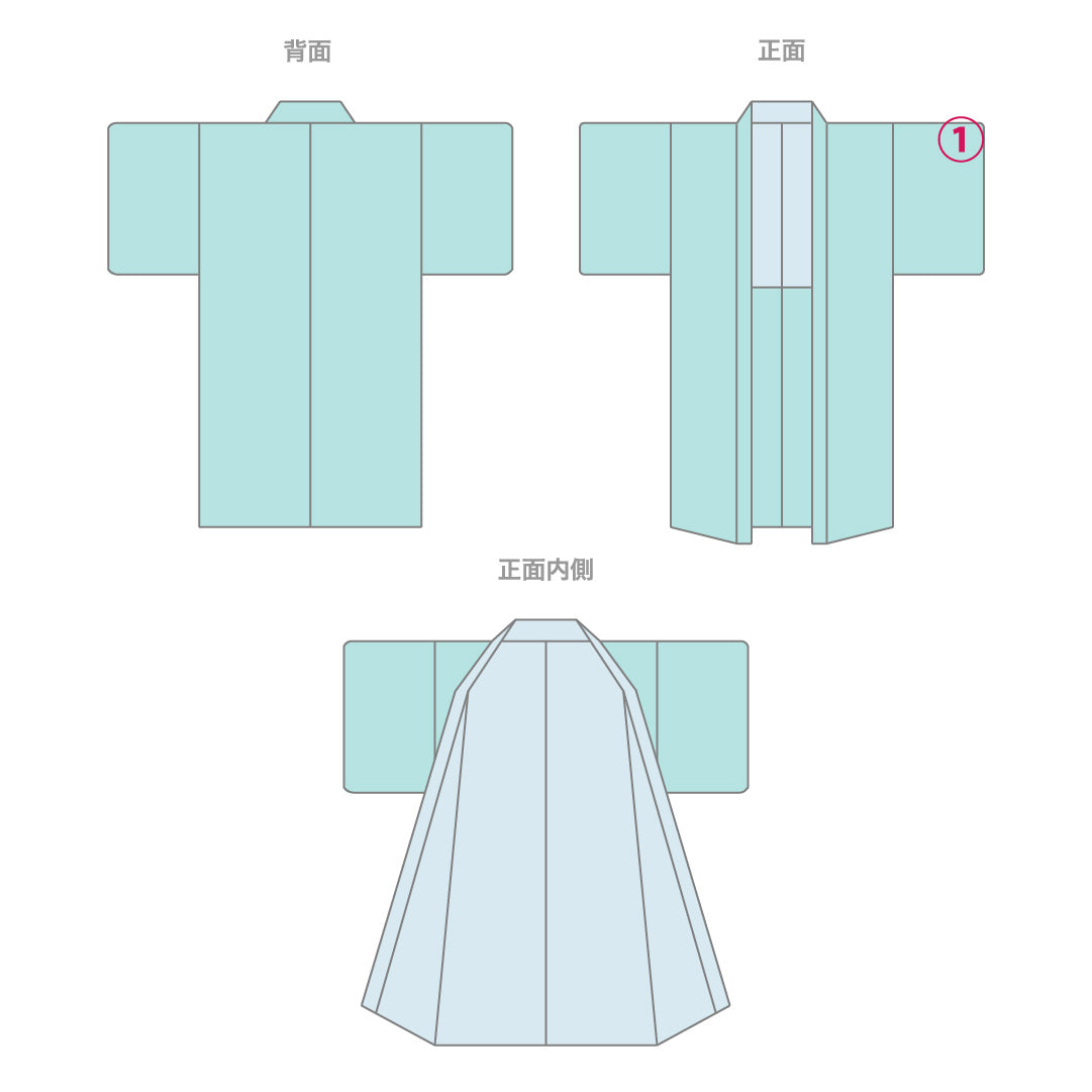 ウールの羽織 男性用（紬） 洗える着物 単衣 身丈101cm 裄丈69cm ウール Bランク Mサイズ カジュアル 無地調柄 紺系 1219-14589