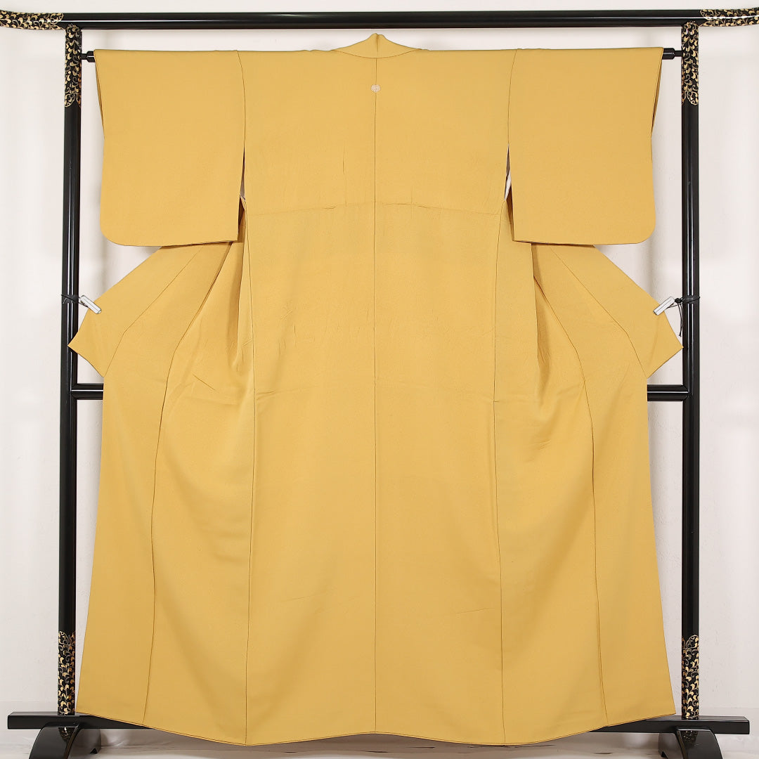 リサイクル・中古 色無地 (ちりめん)】 袷 身丈160cm 裄丈64cm 正絹 A