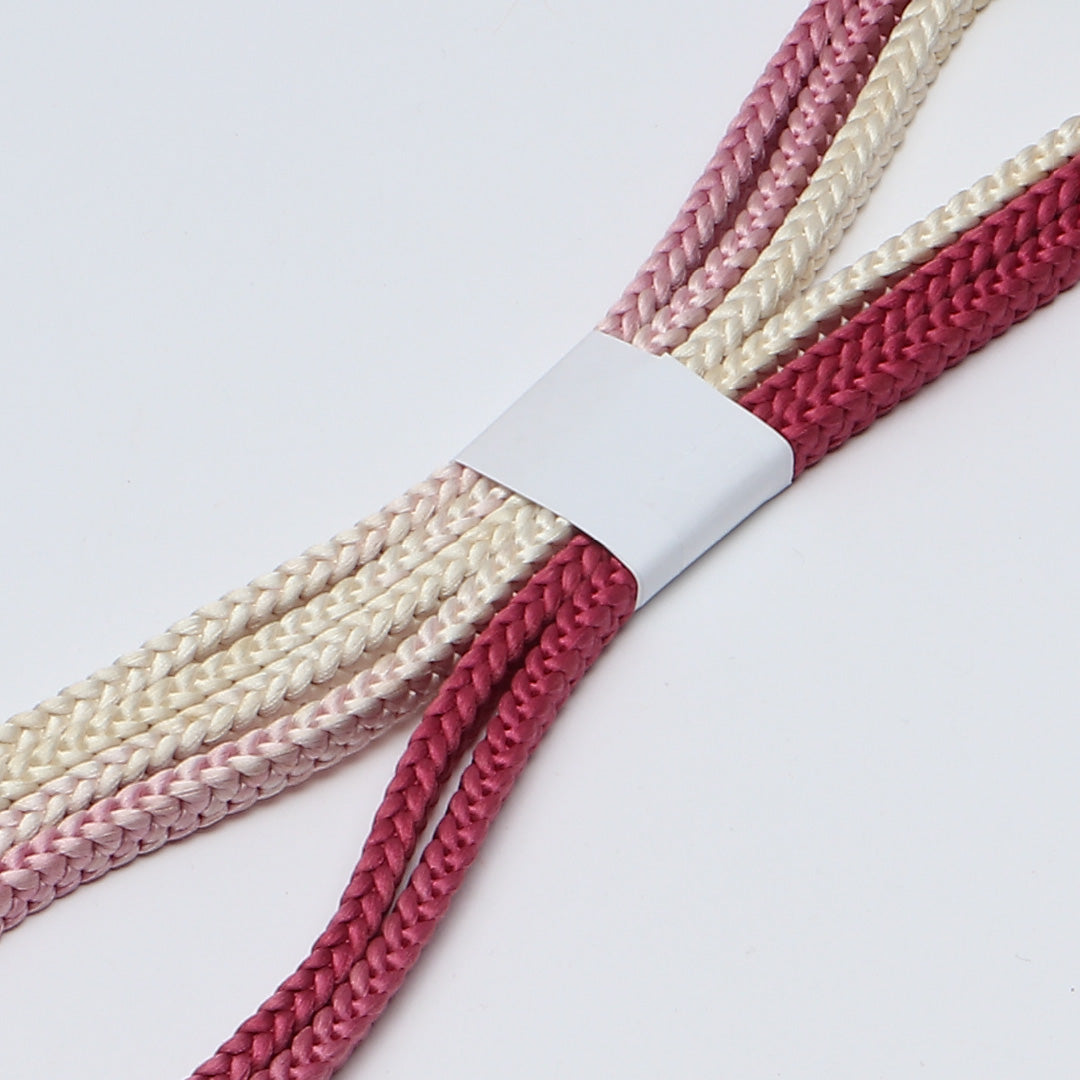 未使用品 帯締め 角組紐 冠組 正絹 ピンク系 白系 1251-02103