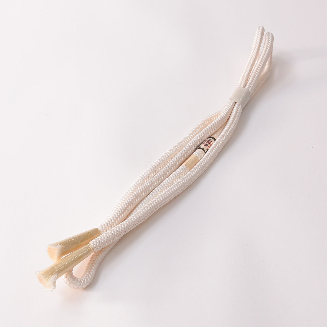 未使用品 留袖用 帯締め 丸組紐 鴨川組 正絹 白系 1251-01703