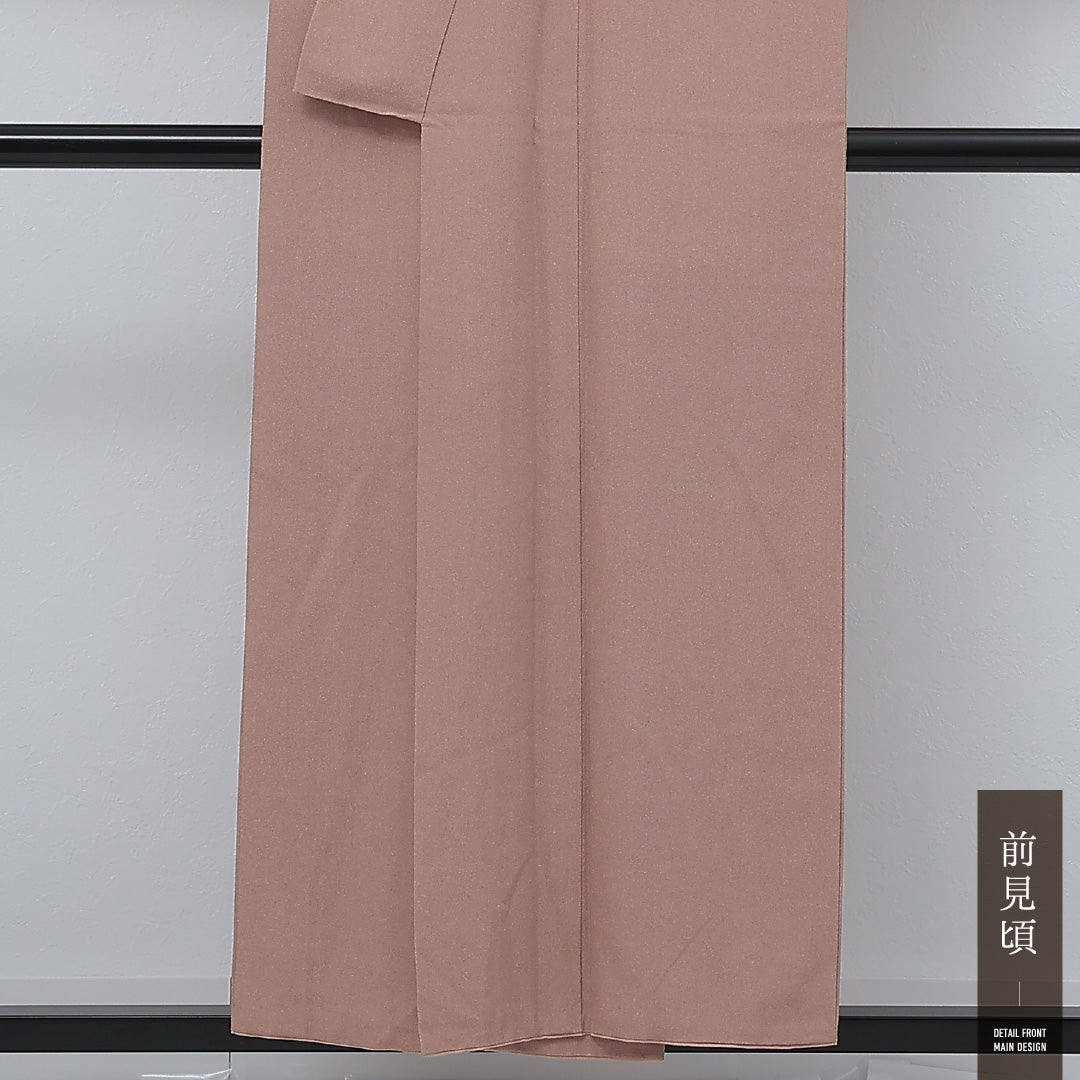 江戸小紋 (鮫) 袷 身丈152cm 裄丈63cm 正絹 Aランク インフォーマル 広衿 XSサイズ ピンク系 RP 1220-17240