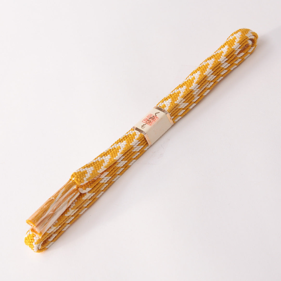 未使用品 帯締め 平組紐 内記組 正絹 黄系 白系 1251-01770