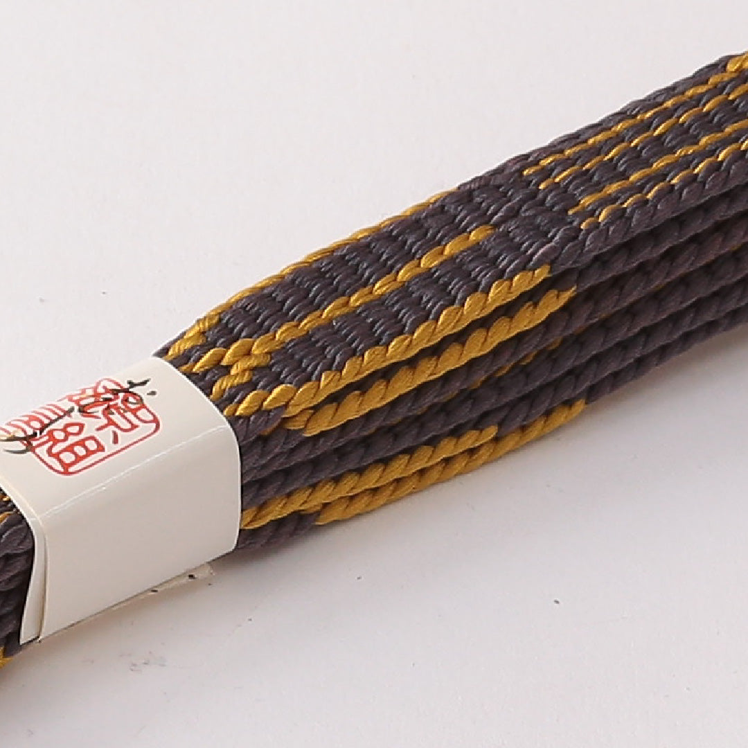 未使用品 帯締め 平組紐 鎌倉組 正絹 紺系 黄系 1251-01765