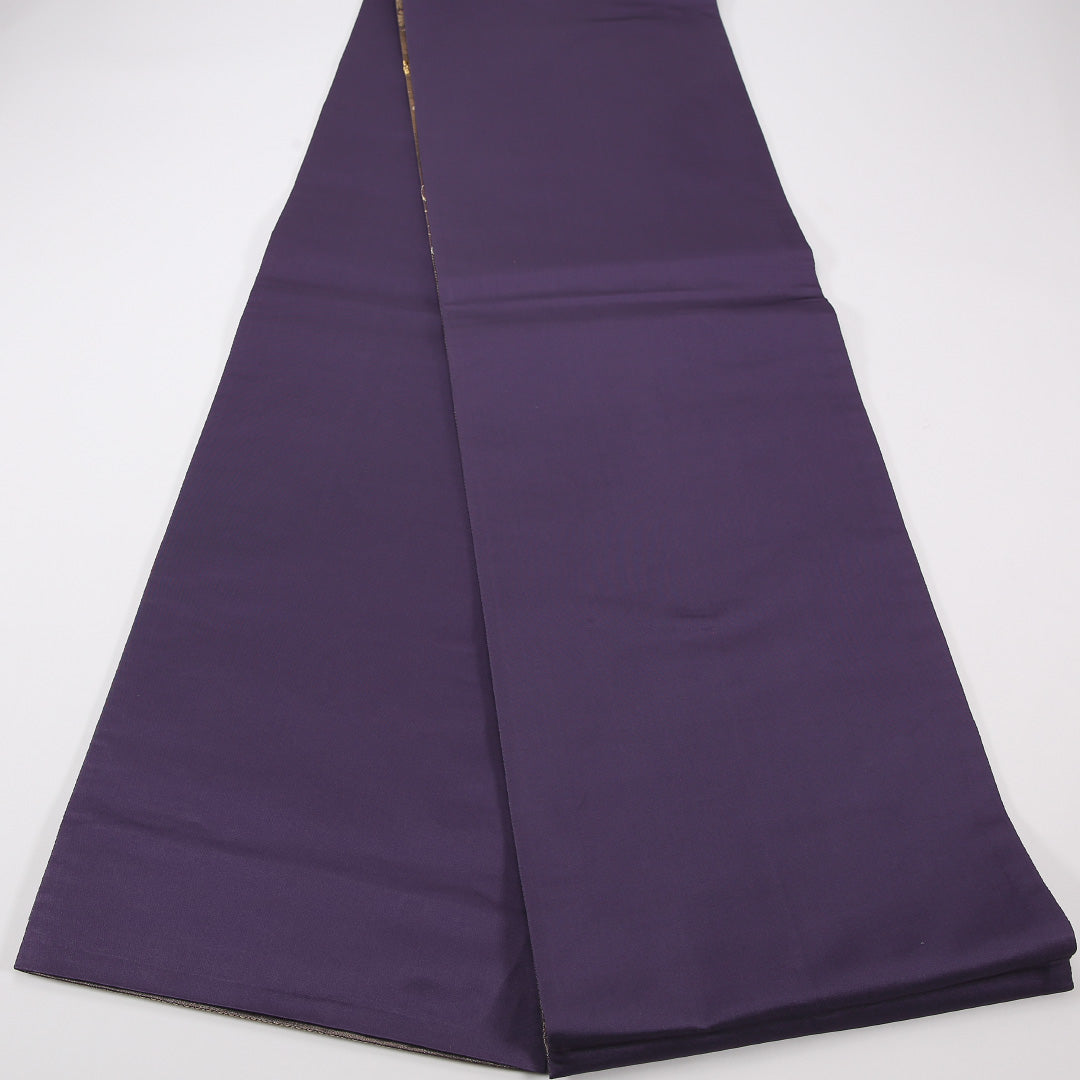 色紙 袋帯 帯丈424cm 正絹 六通 セミフォーマル 菊 グレー系 紫系 1243-02575