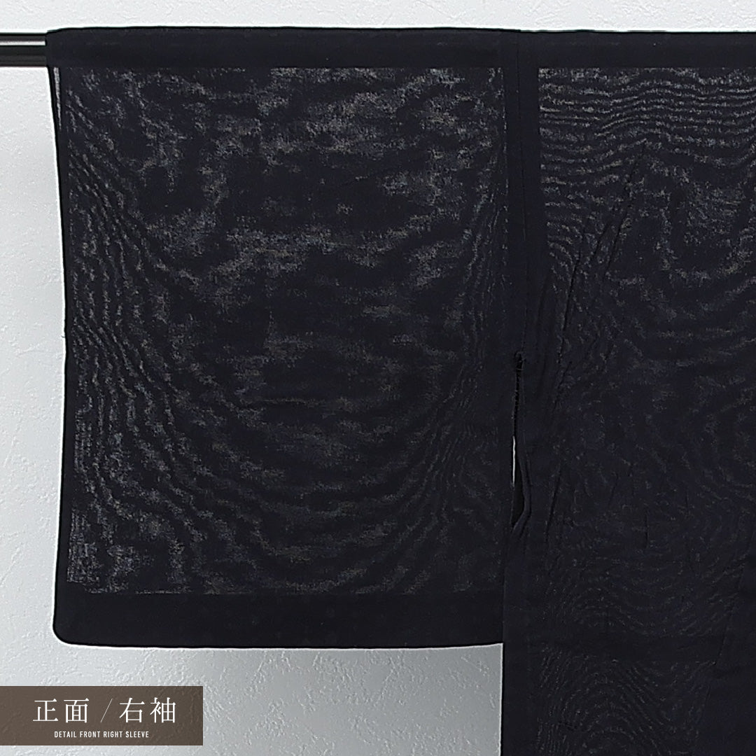 夏物 色無地 紗 身丈158cm 裄丈66cm 正絹 Sランク インフォーマル バチ衿 Sサイズ ドット 紺系 RP 1219-17283