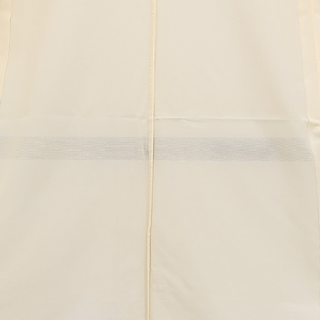 夏物 付下げ 絽 身丈156cm 裄丈66cm 正絹 Cランク インフォーマル 広衿 Lサイズ 百合 クリーム系 LP 1218-17326