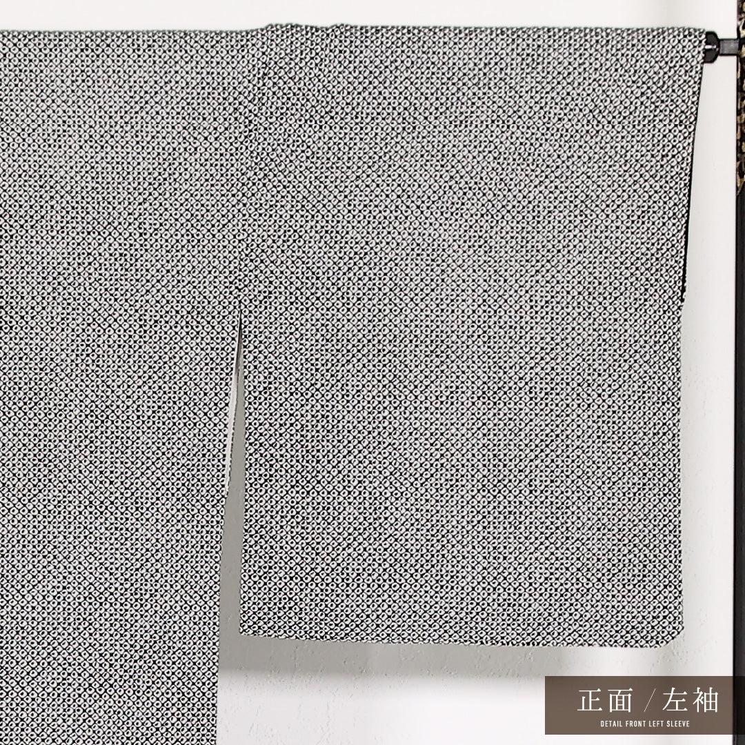洗える着物 小紋 袷 身丈168cm 裄丈68cm ポリエステル Aランク インフォーマル 広衿 XSサイズ 鹿の子柄 黒系 RP 1221-17539