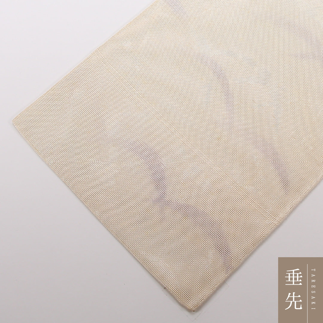 夏物 袋帯 帯丈420cm 正絹 六通 セミフォーマル 綴れ織 扇 芝草 黄系 1243-02492