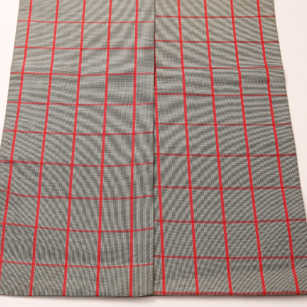 半幅帯 帯丈332cm 正絹 全通 小袋帯 カジュアル 格子 グレー系 1247-00734