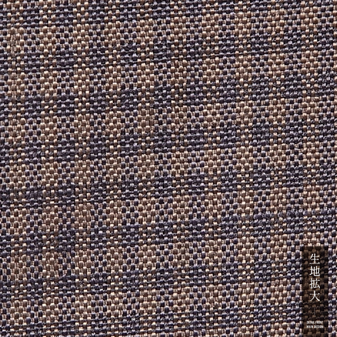 男着物 袷 身丈130cm 裄丈64cm 正絹 Aランク カジュアル 棒衿 XSサイズ 格子絣 茶系 RP 1224-17194