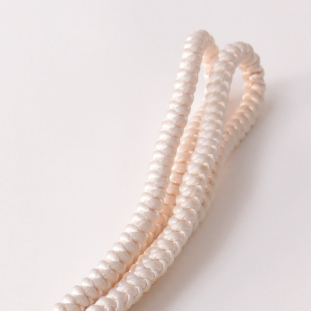 未使用品 留袖用 帯締め 丸組紐 四つ組 正絹 クリーム系 1251-01883