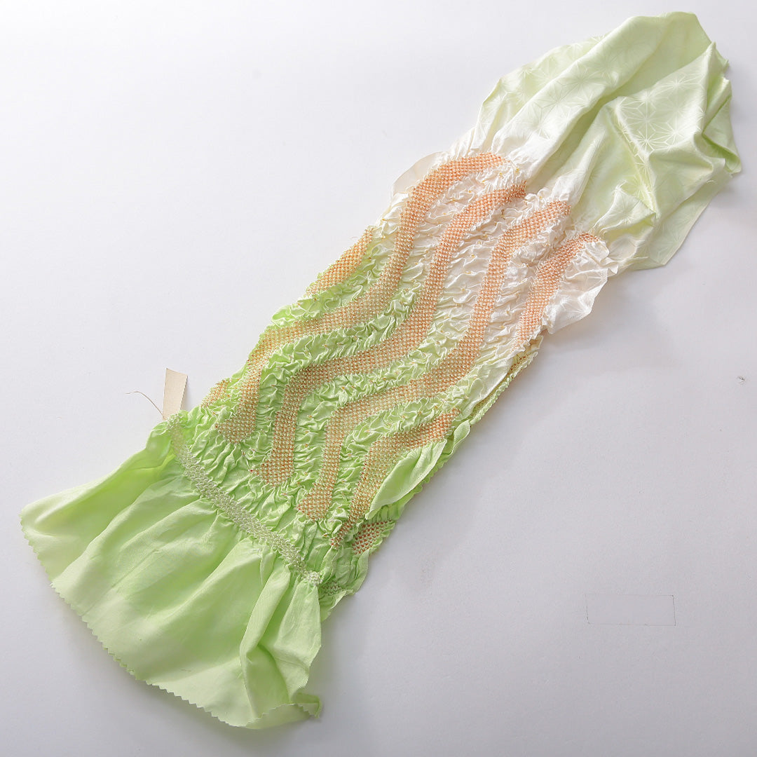 帯揚げ 正絹 中抜き絞り 緑系 1252-00726