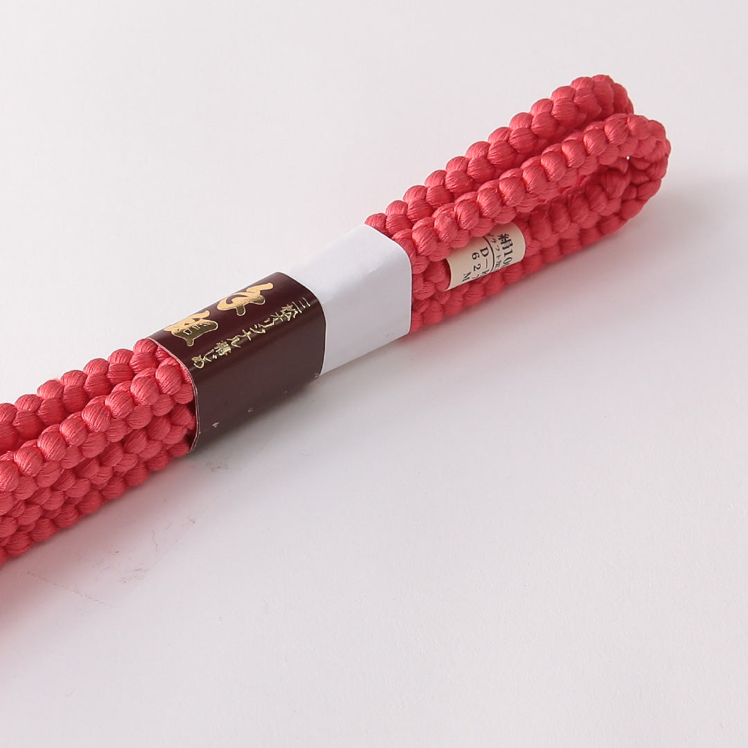 未使用品 帯締め 丸組紐 四つ組 正絹 赤系 1251-01755