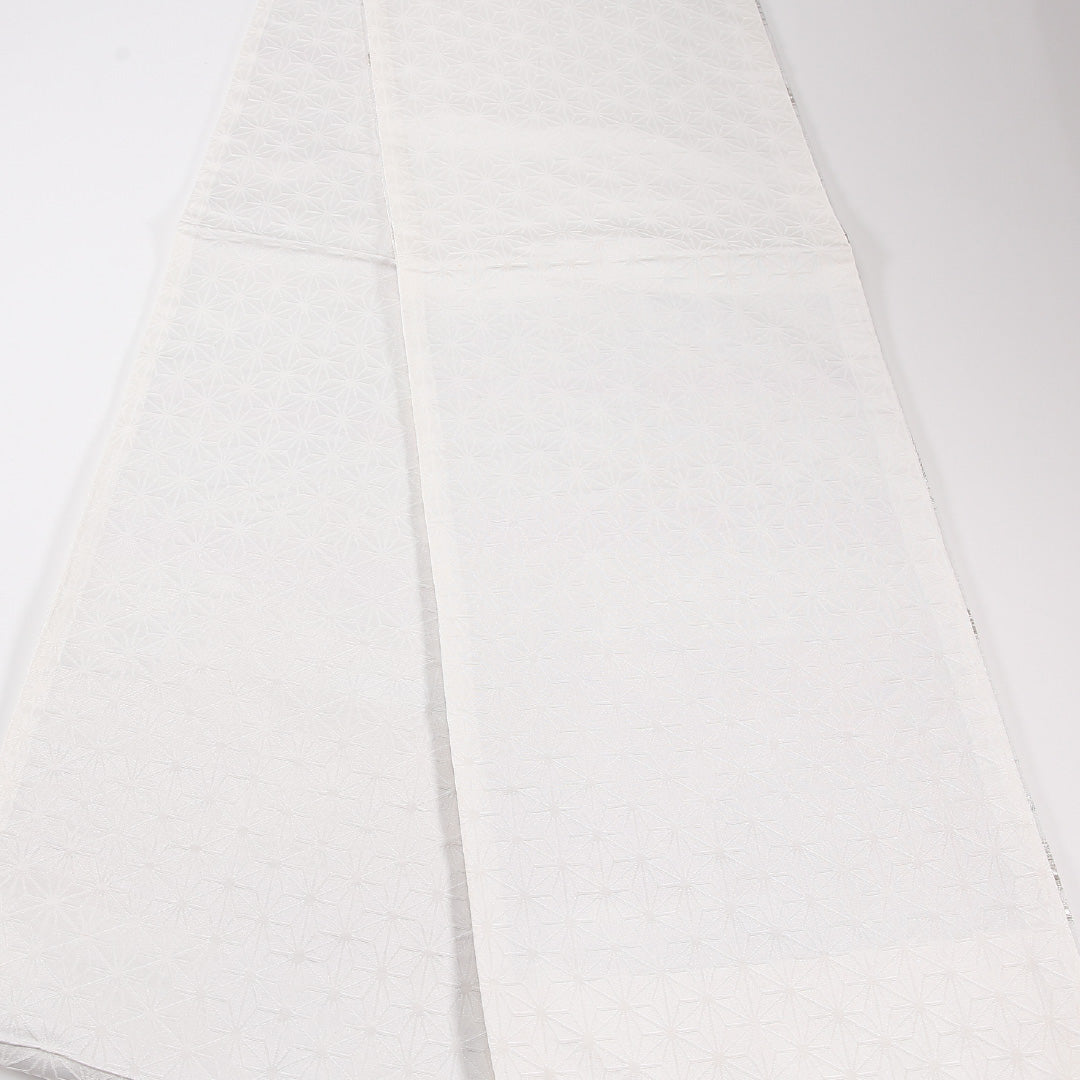 鶴 袋帯 帯丈436cm 正絹 六通 フォーマル 亀甲 クリーム系 1243-02614