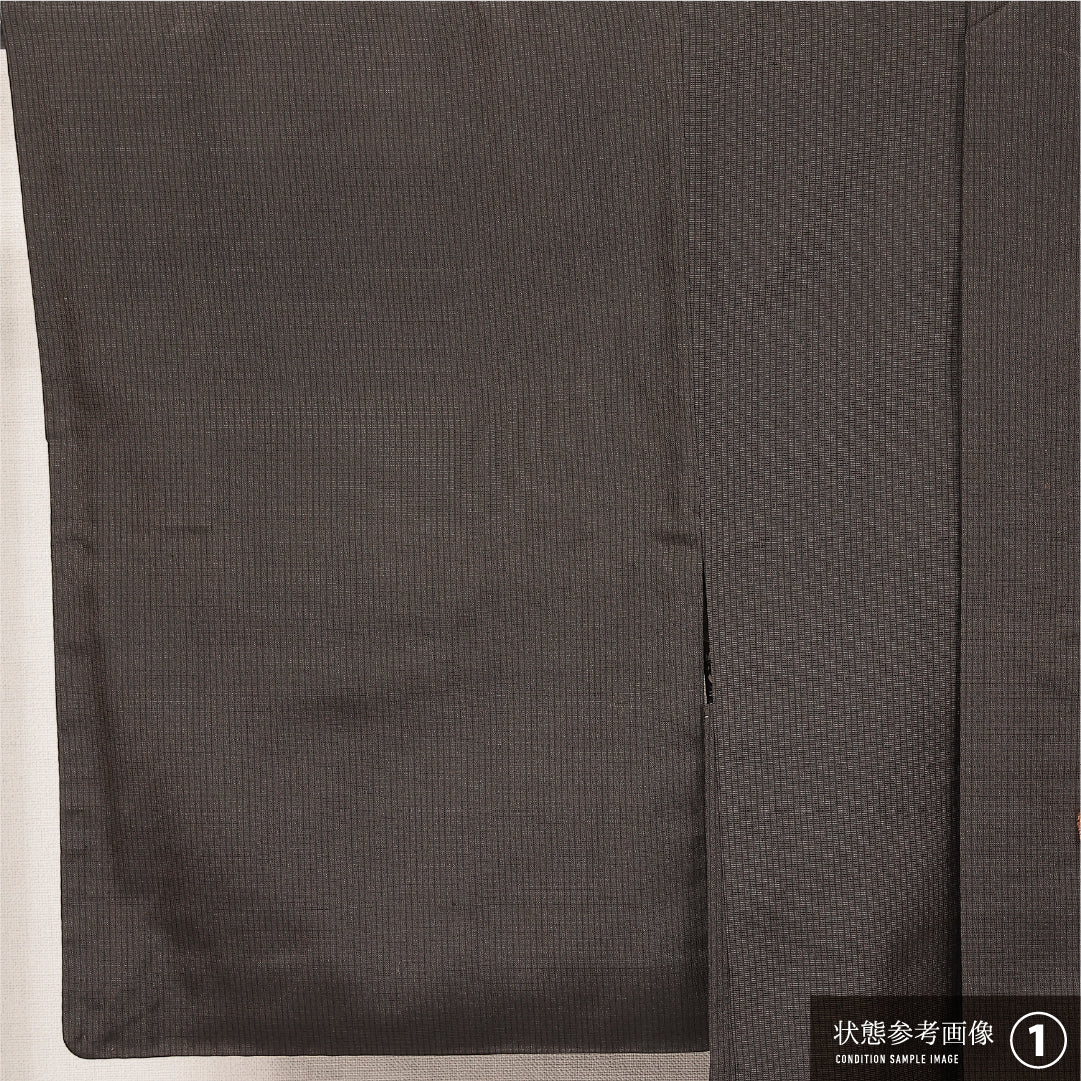 羽織 男性用 袷 身丈91cm 裄丈63cm 正絹 Aランク カジュアル XSサイズ 紐あり 無地 茶系 RP 1235-17226