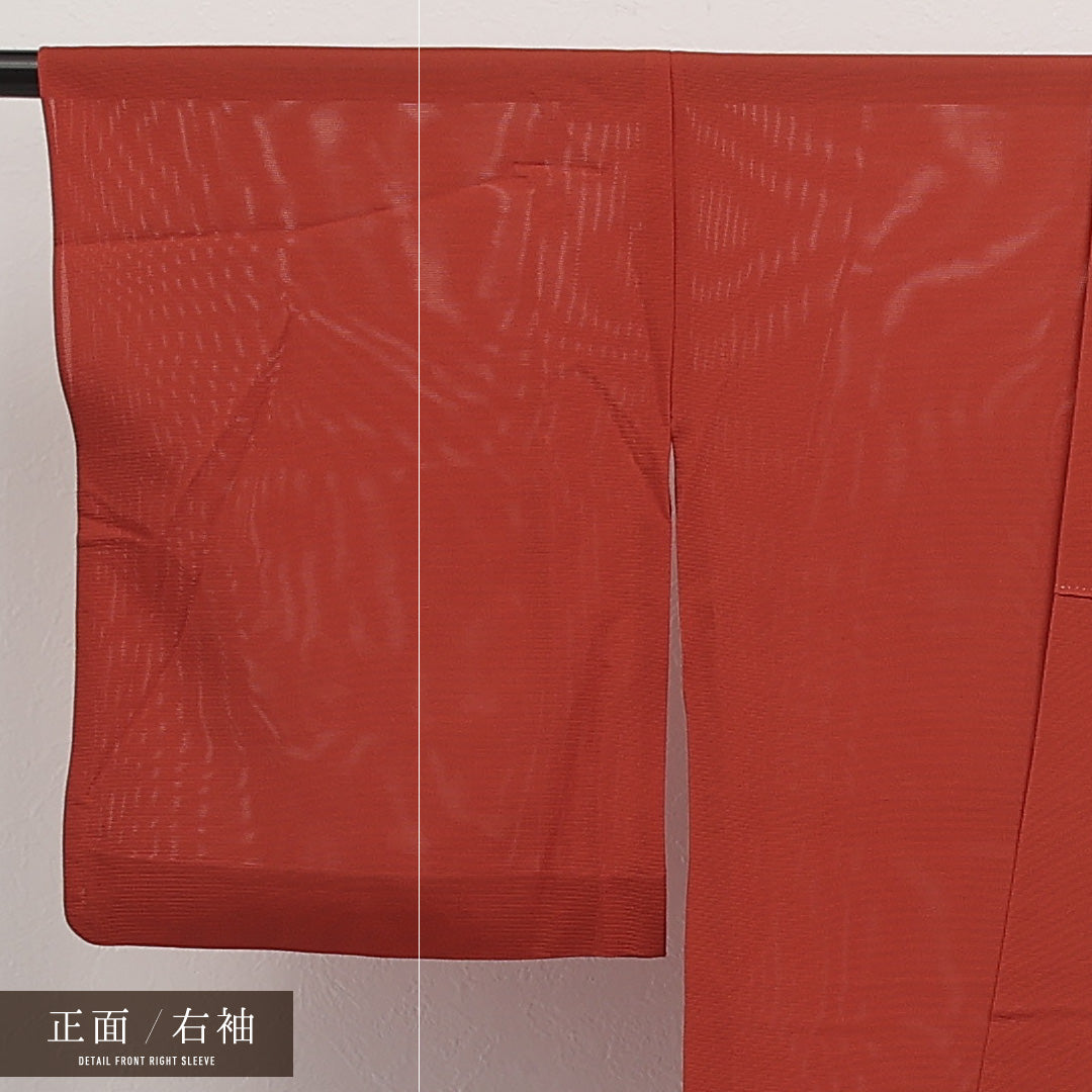 夏物 付下げ 絽 身丈159cm 裄丈63cm 正絹 Cランク インフォーマル バチ衿 Lサイズ 創作柄 朱系 LP 1218-17311