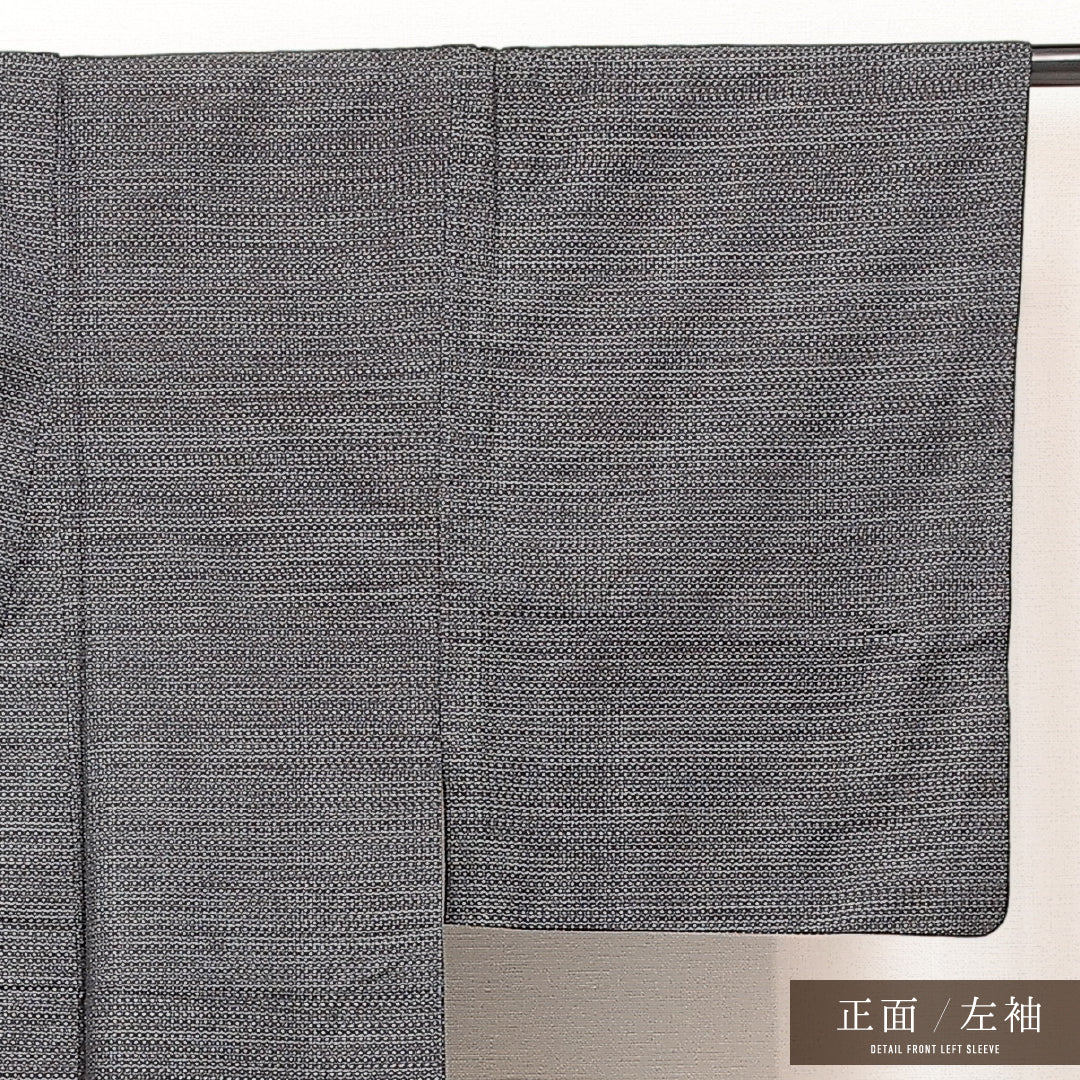 アンサンブル 男着物 袷 身丈142cm 裄丈34cm 正絹 Aランク カジュアル 棒衿 2XLサイズ 十字絣 グレー系 RP 1224-17237