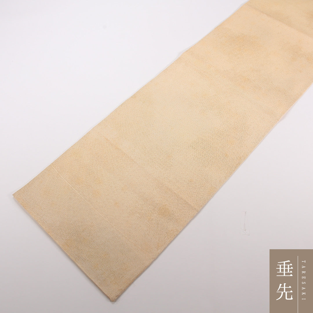夏物 袋帯 帯丈436cm 正絹 ポイント柄 インフォーマル 植物柄 黄系 1243-02500