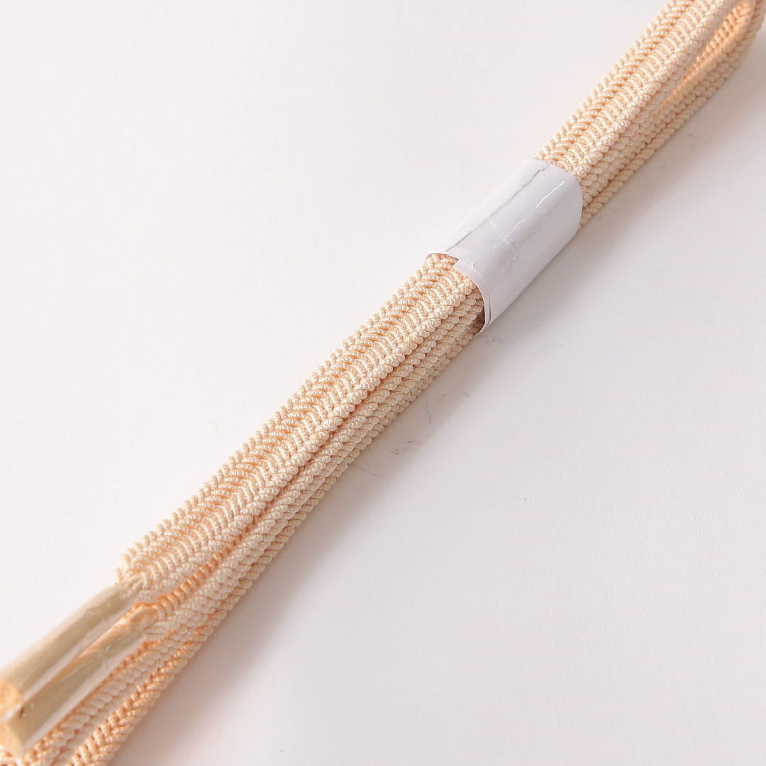 未使用品 夏物 帯締め 平組紐 レース組 正絹 クリーム系 1251-01835