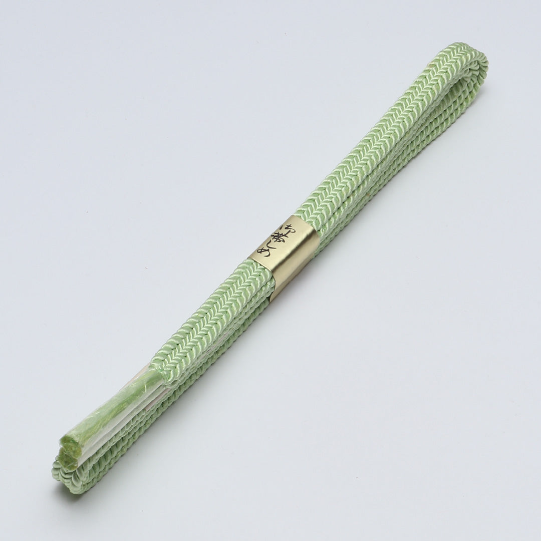 未使用品 帯締め 平組紐 平唐組 正絹 緑系 1251-02078