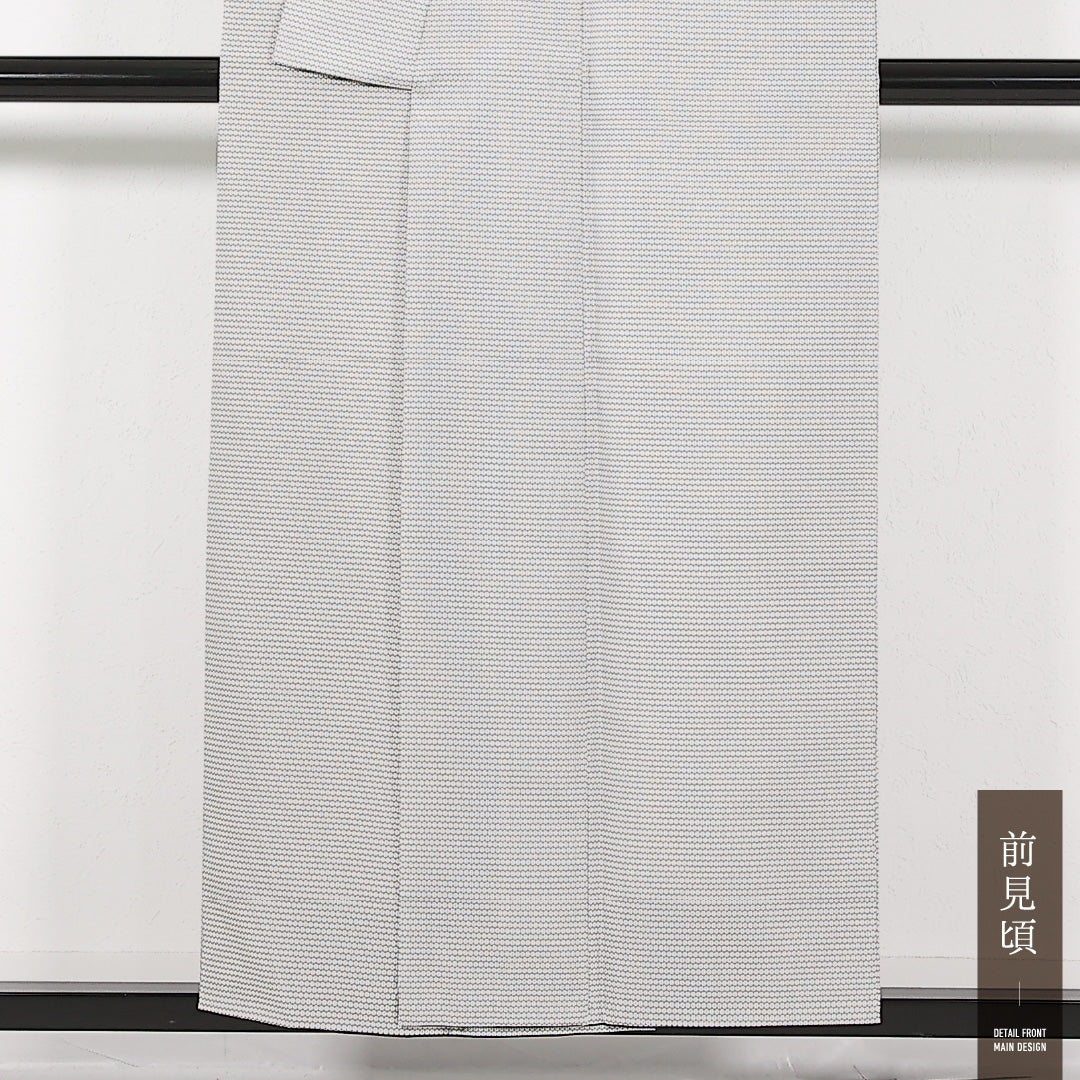 アンサンブル 洗える着物 小紋 身丈153cm 裄丈63cm ポリエステル Sランク インフォーマル 広衿 Mサイズ 亀甲 白系 RP 1221-17483