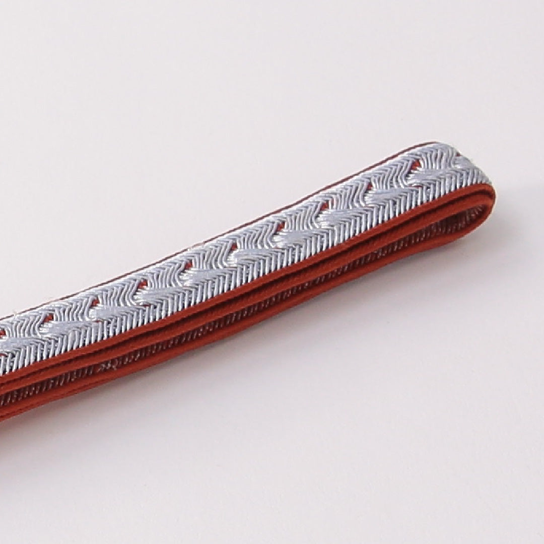 未使用品 帯締め 平組紐 大和組 正絹 朱系 水色系 1251-01771