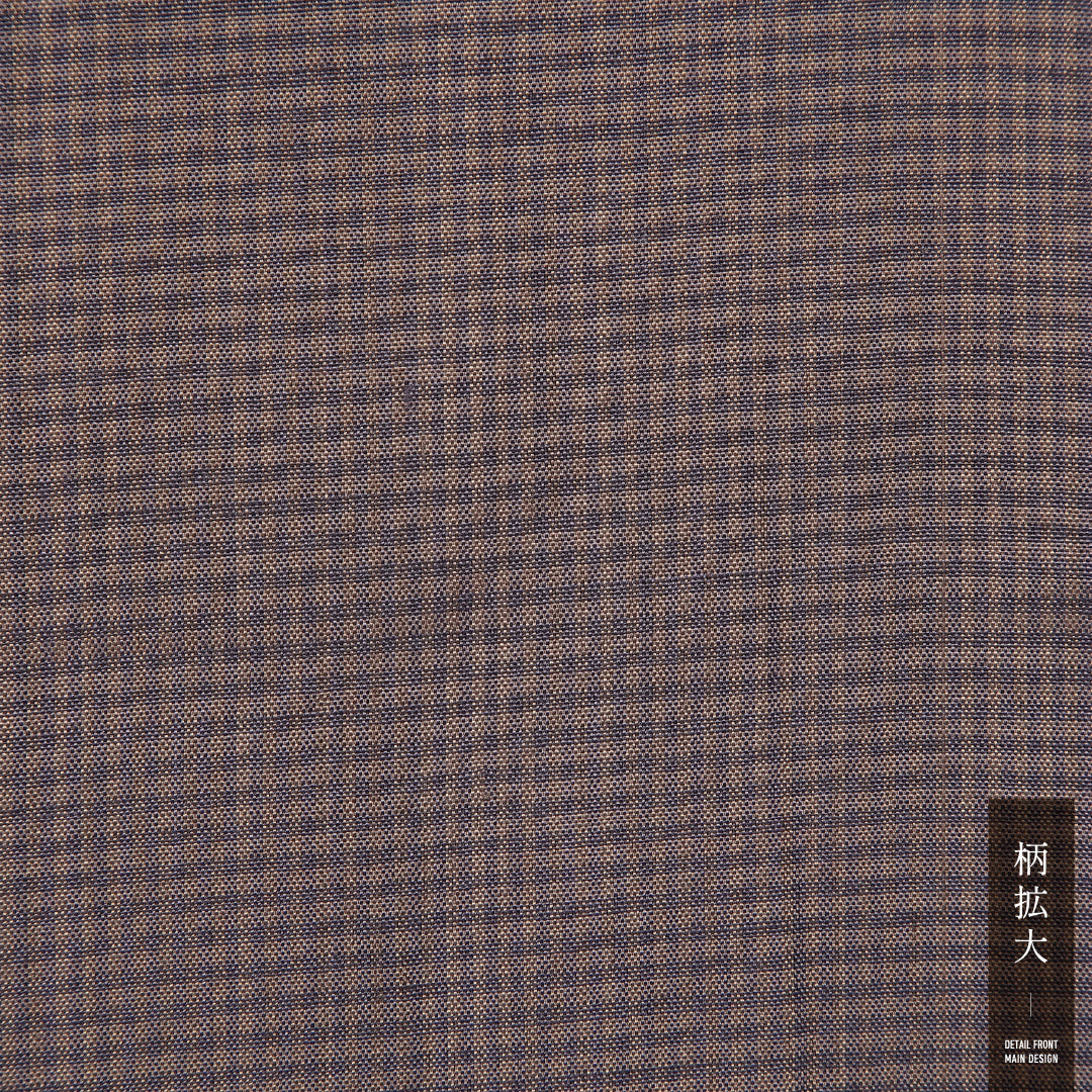 男着物 袷 身丈130cm 裄丈64cm 正絹 Aランク カジュアル 棒衿 XSサイズ 格子絣 茶系 RP 1224-17194