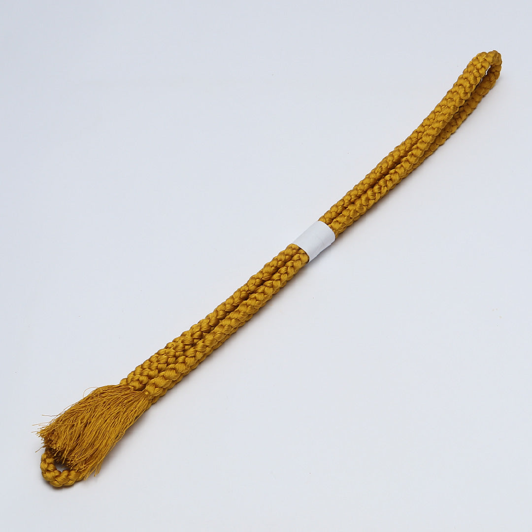 帯締め 丸組紐 四つ組 正絹 黄系 1251-02136