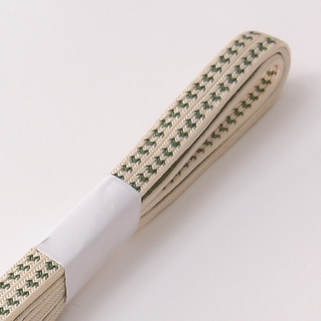未使用品 帯締め 平組紐 内記組 正絹 緑系 白系 1251-01852