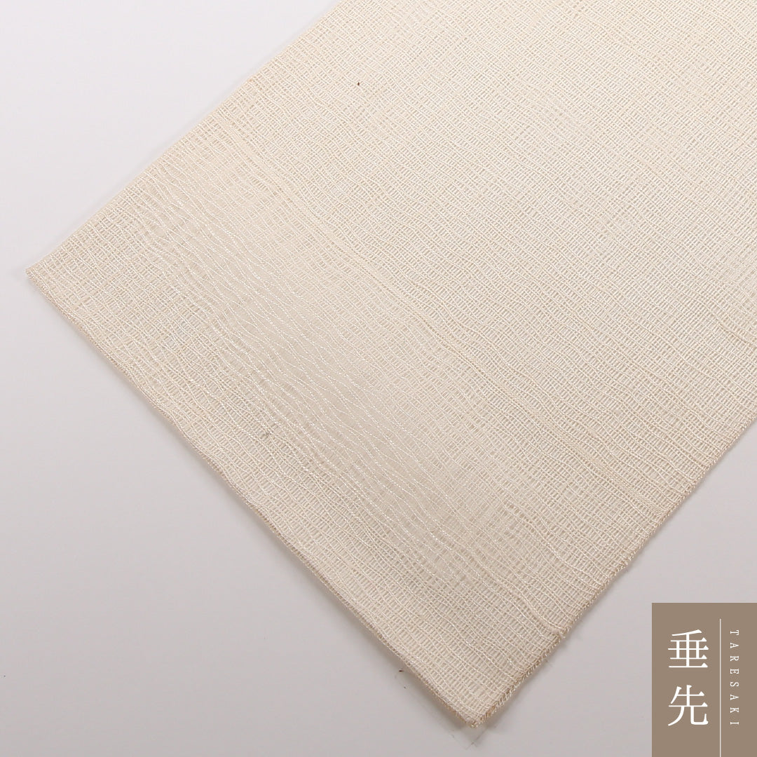 夏物 袋帯 帯丈452cm 正絹 ポイント柄 インフォーマル もじり織 桔梗 ベージュ系 1243-02503