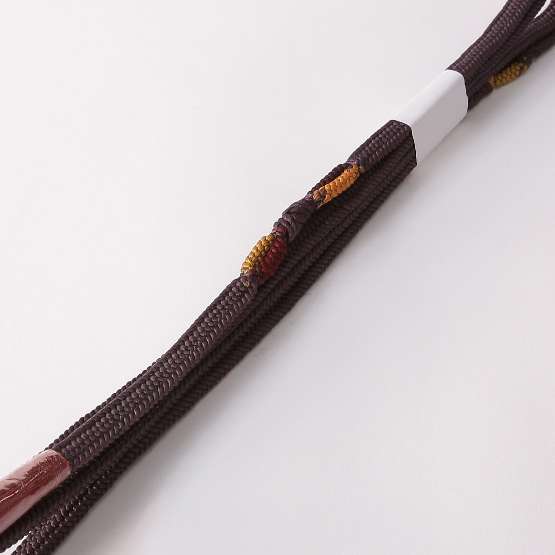 未使用品 帯締め 平組紐 高麗組 正絹 茶系 1251-01827