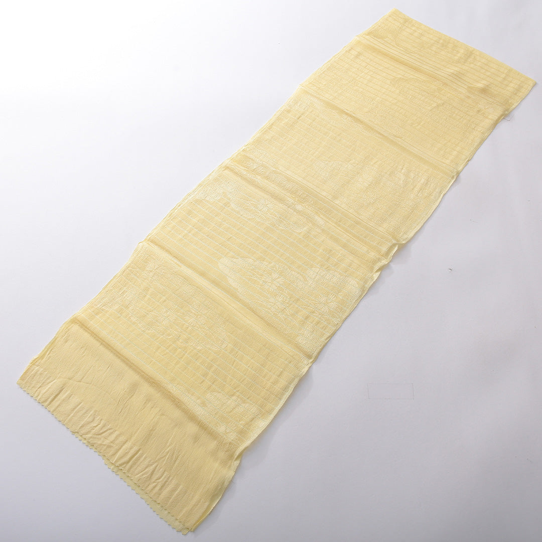 未使用品 夏物 帯締め・帯揚げセット 正絹 レース組 絽 黄系 1254-01085