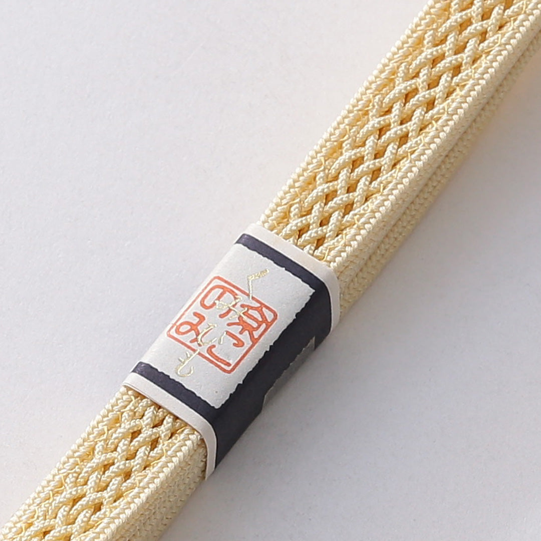 未使用品 夏物 帯締め・帯揚げセット 正絹 レース組 絽 黄系 1254-01085