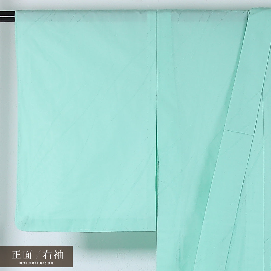 夏物 色無地 紗 身丈153cm 裄丈63cm 正絹 Cランク インフォーマル バチ衿 XSサイズ 無地 水色系 RP 1219-17358